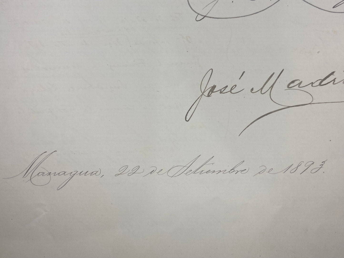 1893 Nicaragua Document Hand Signed by the Provisional President Santos Zelaya and the Minister of Foreign Affairs