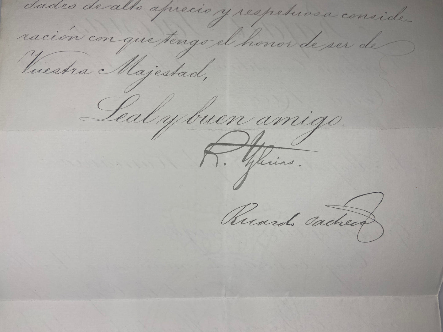 Costa Rica 1894 hand signed letter from the Constitutional President to the king of Romania