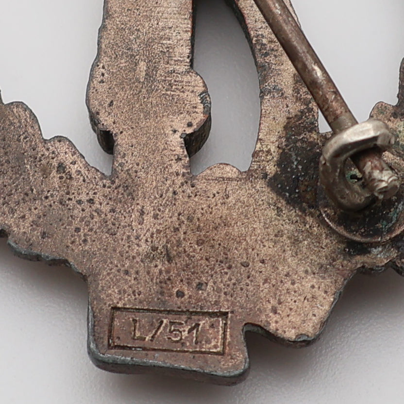 German WWII Bronze Infantry Assault Badge, L/51