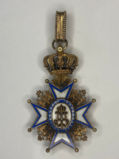 SERBIA ORDER OF ST. SAVA COMMANDER GRADE NECK BADGE. TYPE 1. RARE!! EF