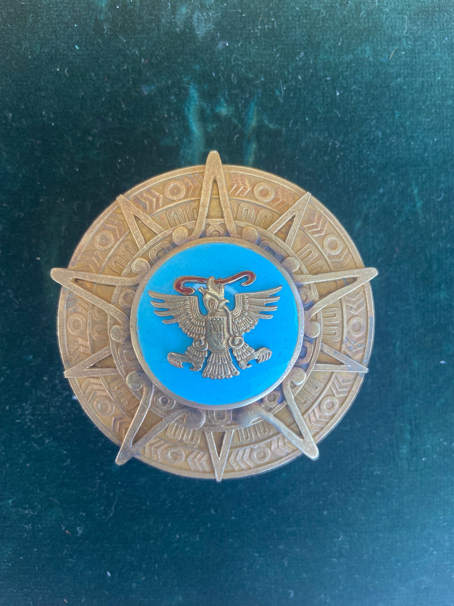 MEXICO ORDER OF THE AZTEC EAGLE 2ND CLASS BREAST STAR. BOXED. RARE!