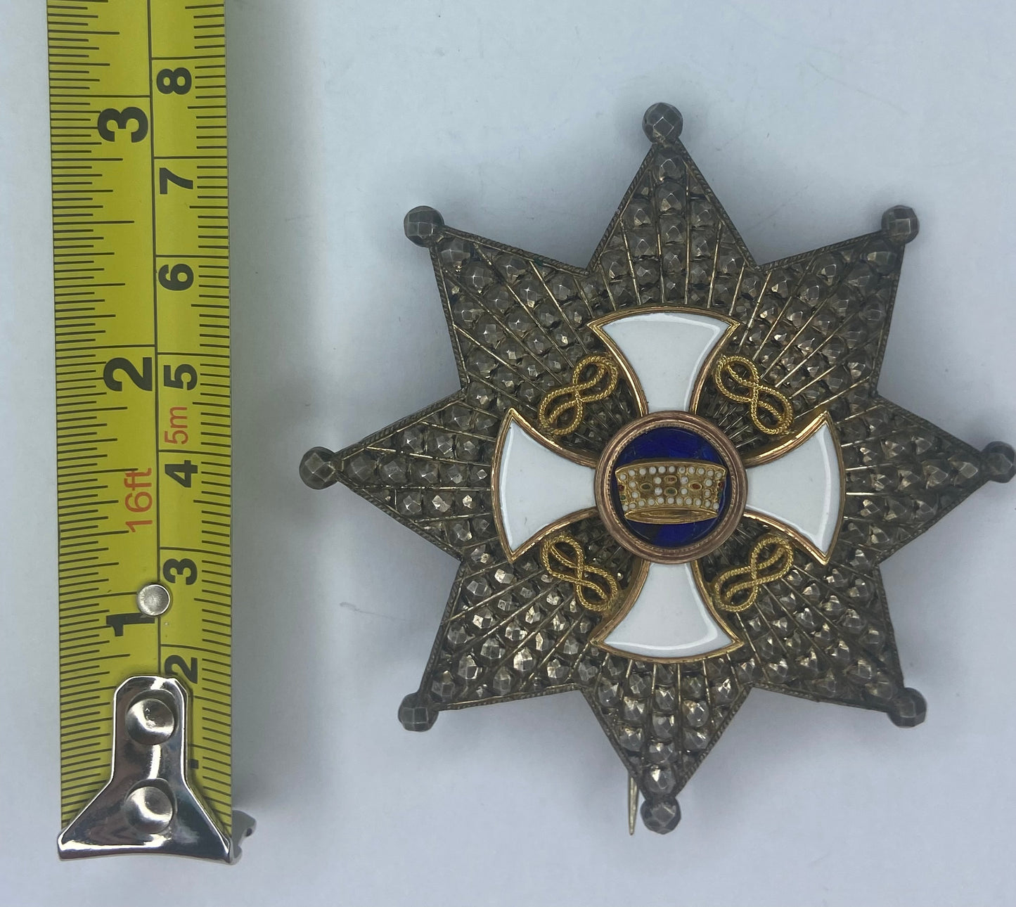 ITALY ORDER OF THE CROWN GRAND OFFICER NECK BADGE AND BREAST STAR. GOLD. AND SILVER. RARE!