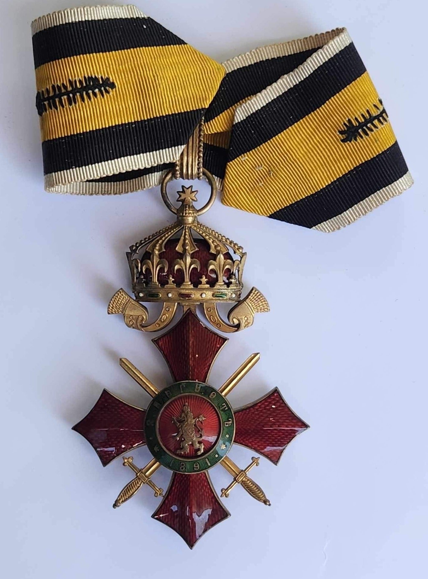 BULGARIA KINGDOM MILITARY MERIT ORDER W/ SWORDS COMMANDER GRADE. TYPE 1. RARE!