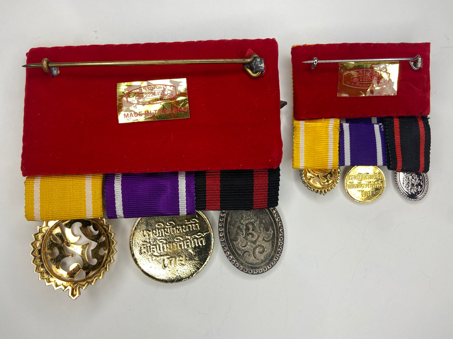 A 3 Medal Bar from Thailand with Matching Miniatures