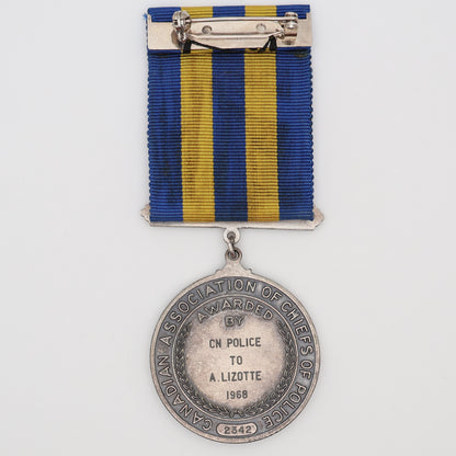 Canada Association of Chiefs of Police Service Medal, 1968, Named, No. 2342