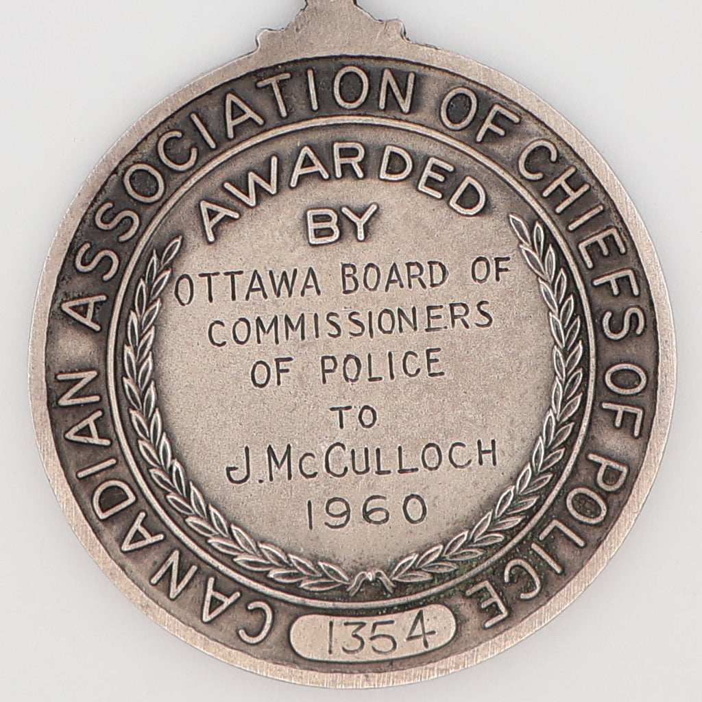 Canada Association of Chiefs of Police Service Medal, 1960, Named, No. 1354