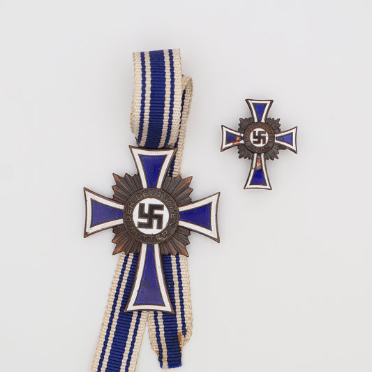 German WWII Bronze Mother's Cross W/ Miniature