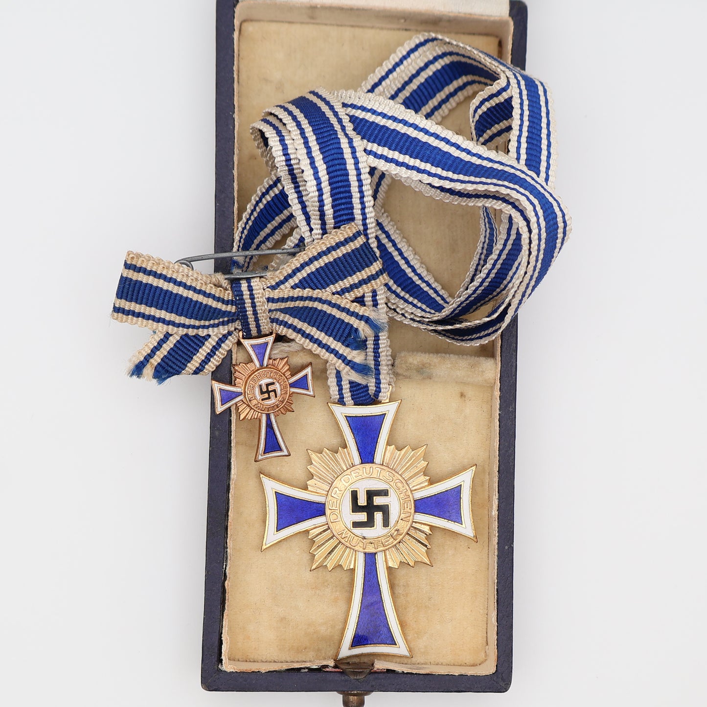 German WWII Gold Mother's Cross, W/ Case & Miniature
