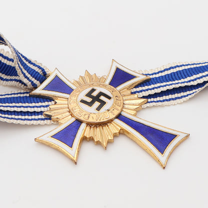 German WWII Gold Mother's Cross, W/ Case & Miniature