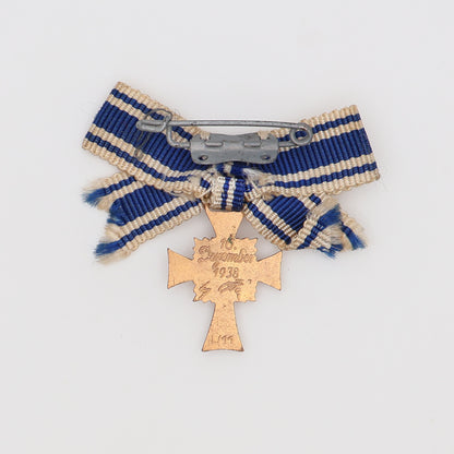 German WWII Gold Mother's Cross, W/ Case & Miniature