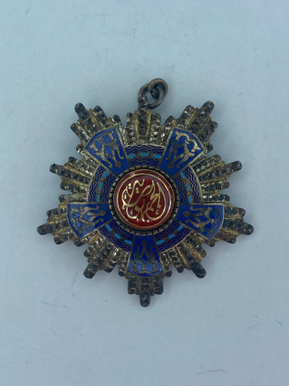 EGYPT ORDER OF THE REPUBLIC GRAND OFFICER BADGE. SILVER/HALLMARKED. MISSING SUSPENSION DEVICE. RARE!