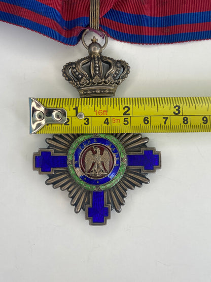 ROMANIA KINGDOM STAR ORDER COMMANDER GRADE W/O SWORDS. TYPE 1. 'RESCH'