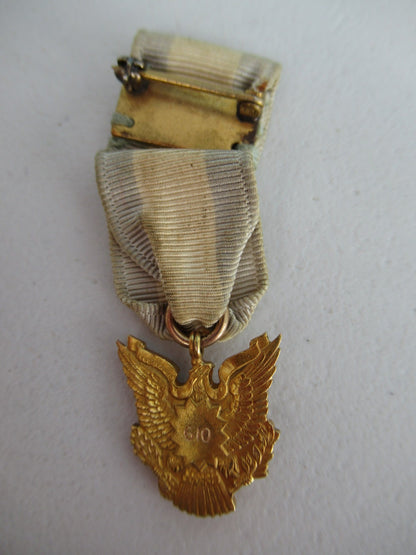 USA SOCIETY OF THE DAUGHTERS OF CINCINNATI BADGE MEDAL. MINIATURE MEDAL. MADE IN SOLID GOLD. NUMBERED 610. VERY RARE!