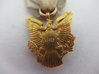 USA SOCIETY OF THE DAUGHTERS OF CINCINNATI BADGE MEDAL. MINIATURE MEDAL. MADE IN SOLID GOLD. NUMBERED 610. VERY RARE!