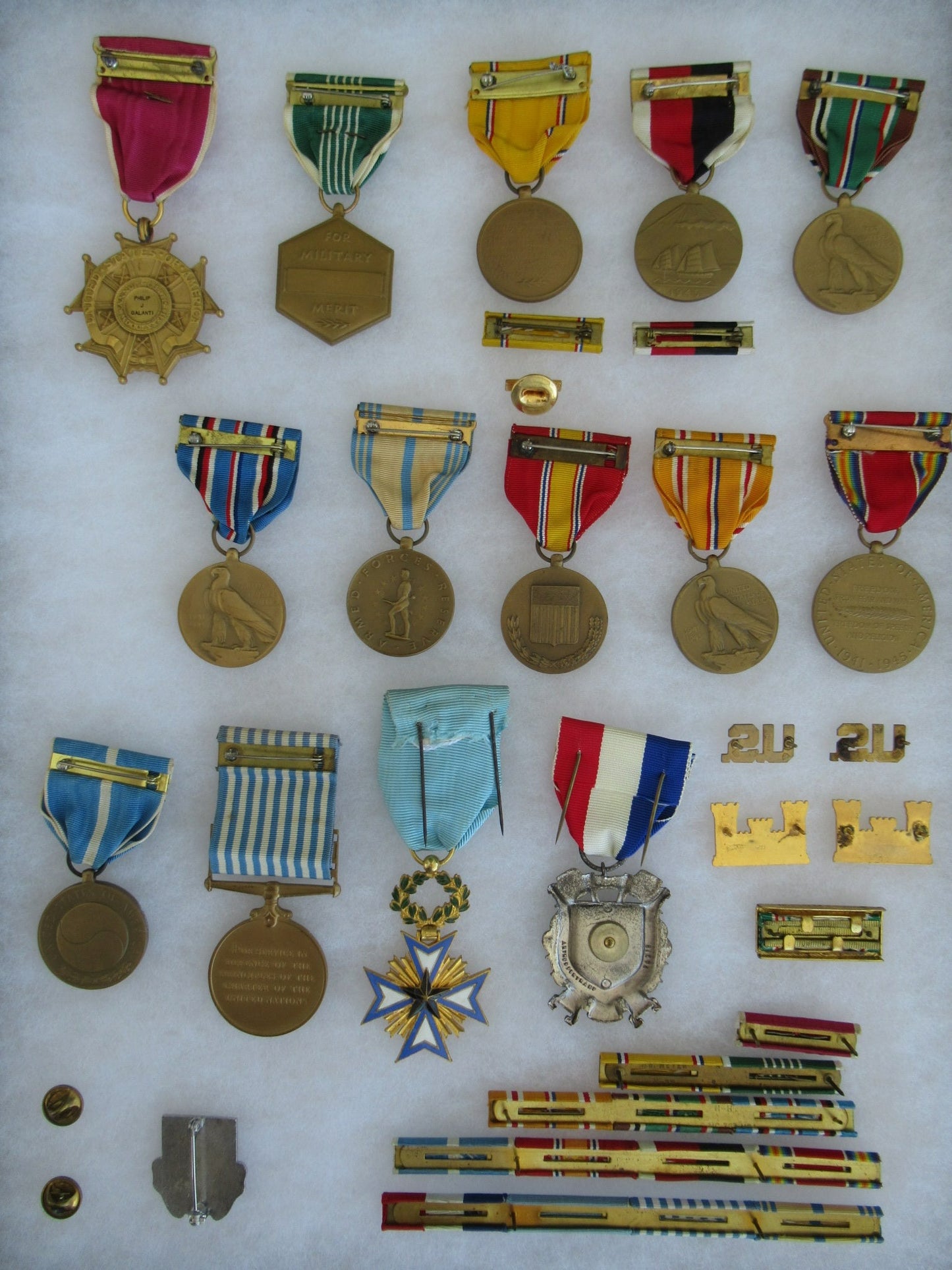 USA GROUP OF MEDALS DOCUMENTS BELONGING TO COL. PHILIP J. GALANTI.