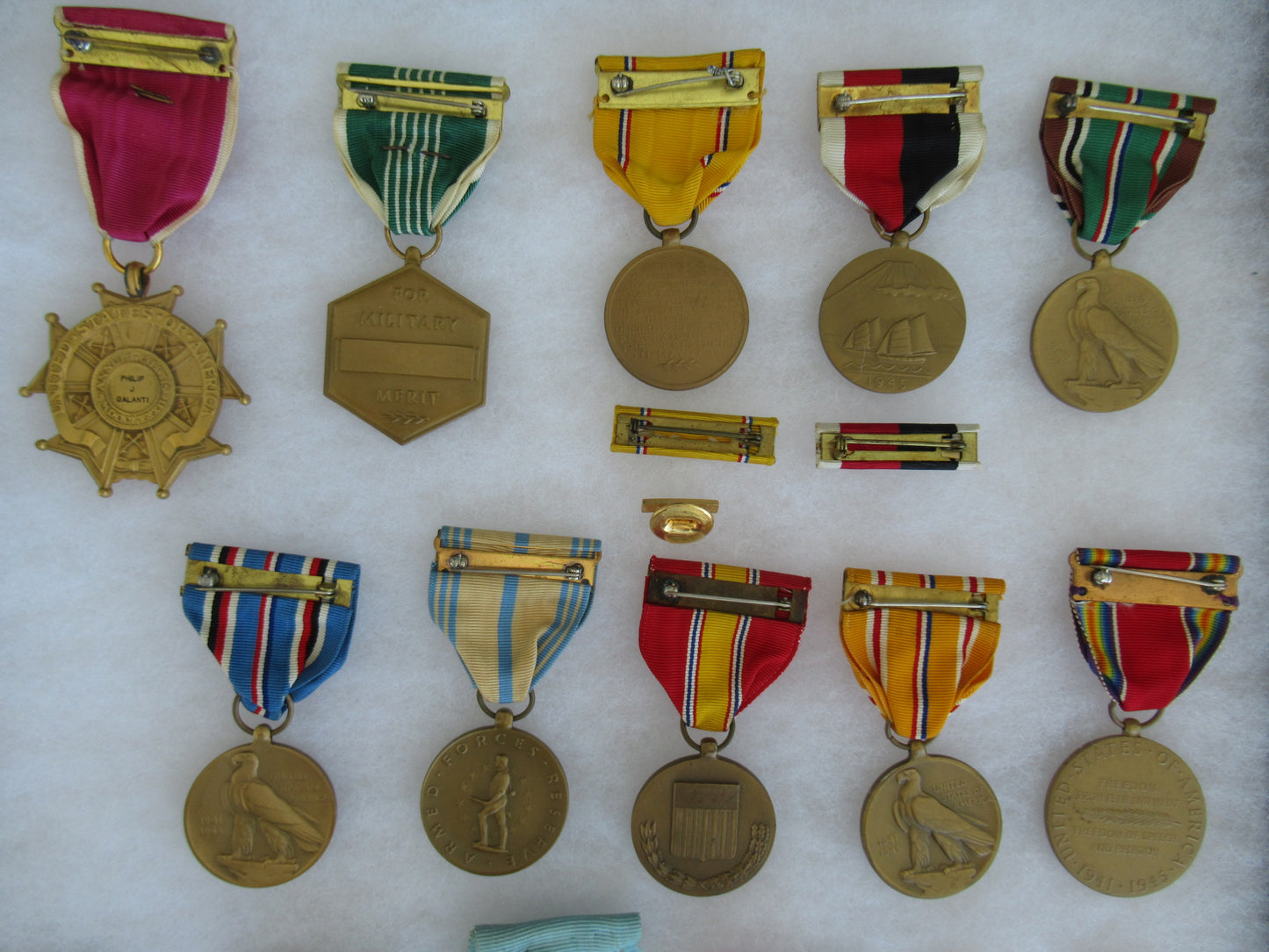 USA GROUP OF MEDALS DOCUMENTS BELONGING TO COL. PHILIP J. GALANTI.