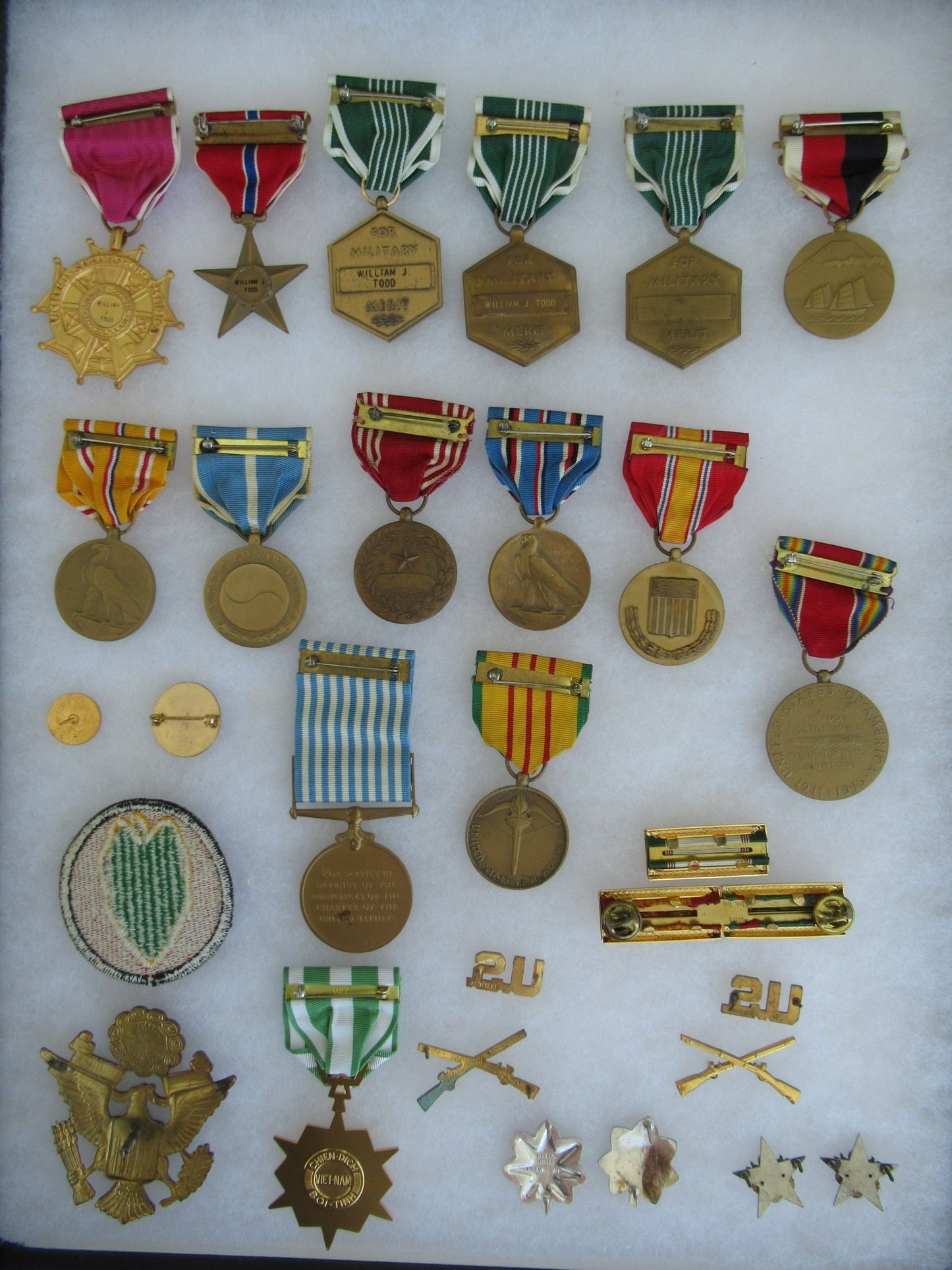 USA GROUP OF MEDALS DOCUMENTS BELONGING TO LT. COL. WILLIAM J. TODD.