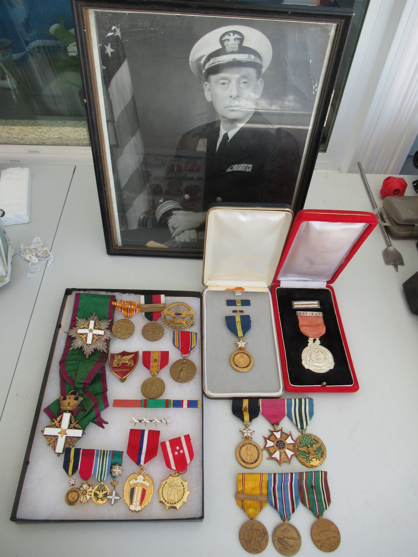 USA GROUP OF MEDALS DOCUMENTS BELONGING TO ADMIRAL RICHARD G COLBERT.