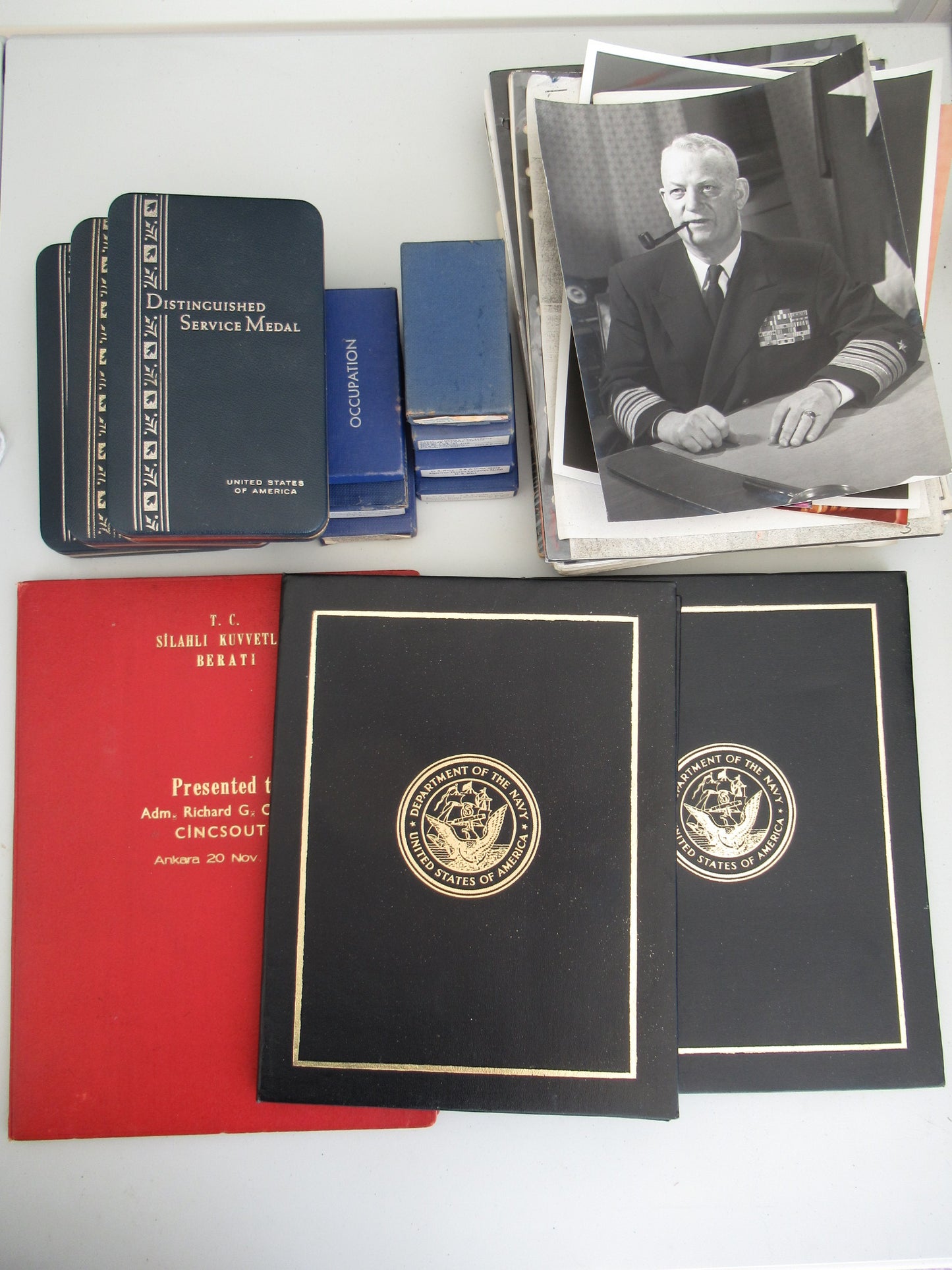 USA GROUP OF MEDALS DOCUMENTS BELONGING TO ADMIRAL RICHARD G COLBERT.