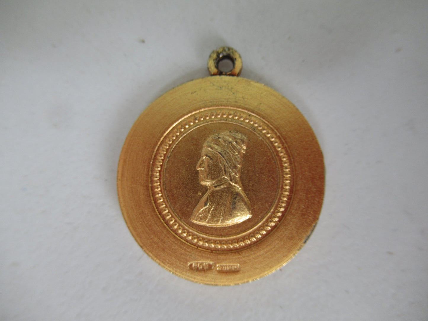 Italy Society of Dante Alighieri Medal. Silver/Gilt. Hallmarked.