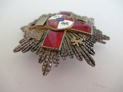 SPAIN ORDER OF MILITARY MERIT GRAND OFFICER BREAST STAR. SILVER. RARE.