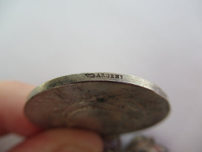 FRANCE COLONIAL MEDAL WITH 2 BARS. MAROCO, TONKIN. SILVER. HALLMARKED.