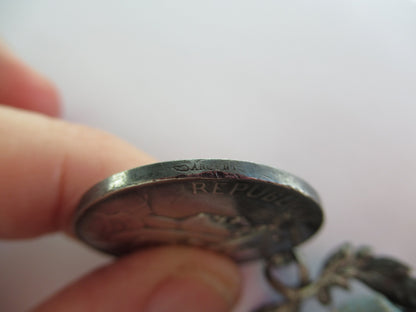 FRANCE COLONIAL MEDAL WITH MADAGASCAR BAR. SILVER. HALLMARKED.