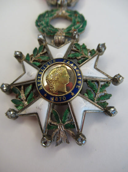 FRANCE ORDER OF THE LEGION OF HONOR OFFICER GRADE. MADE WITH 11 DIAMONDS! RR!!