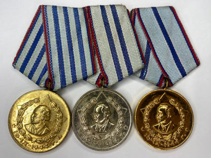 BULGARIA SOCIALIST 20, 15 & 10 YEAR SERVICE MEDAL IN THE MVR