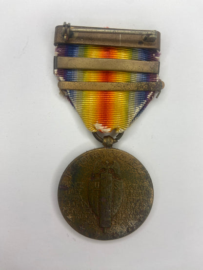 USA WWI VICTORY MEDAL WITH 'AVIATION' RIBBON BAR. RARE. VF+