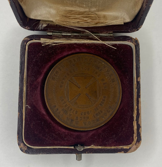 USA CIVIL WAR ERA N.Y. VETERAN'S MEDAL. NAMED AND NUMBERED #175. CASED