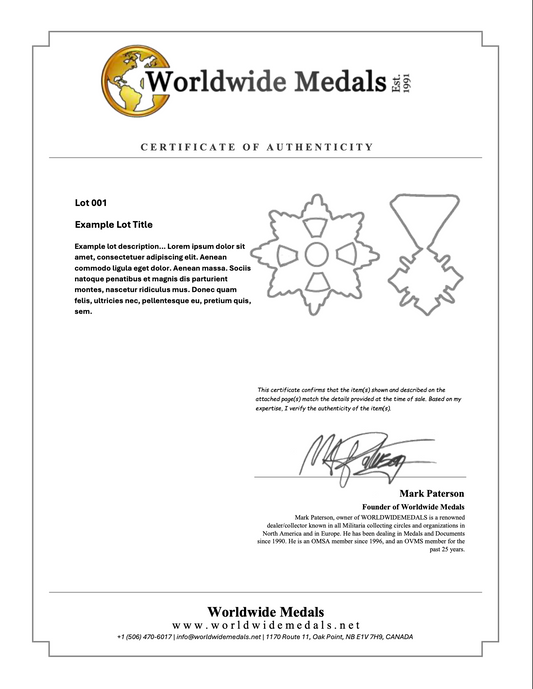 Certificate of Authenticity