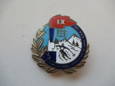 ROMANIA SOCIALIST 1951 WORLD SKI SPORTS COMPETITION BADGE MEDAL. RARE.