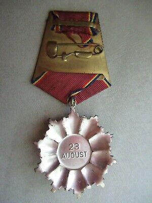 ROMANIA SOCIALIST ORDER OF THE 23RD OF AUGUST 4TH CLASS RSR. RARE VF+