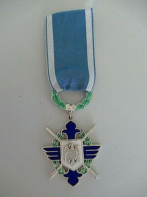 ROMANIA ORDER OF AIR FORCE BRAVERY 2000 KNIGHT GRADE WITH SWORDS. SILVER