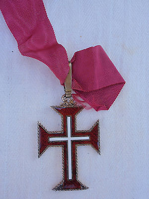 PORTUGAL  ORDER OF CHRIST COMMANDER NECK BADGE. SILVER/HALLMARKED. vf+