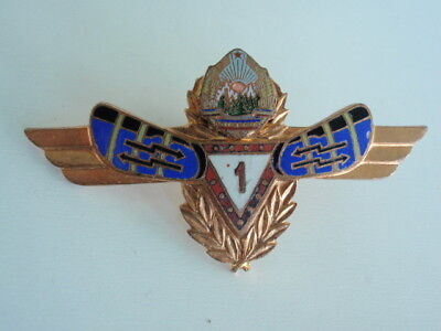 ROMANIA SOCIALIST AIR FORCE COMMUNICATION BADGE MEDAL 1ST GRADE RSR TY