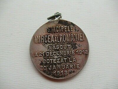 ROMANIA KINGDOM PRINCE MIRCEA OF ROMANIA BAPTISM MEDAL 1913. RARE! 5