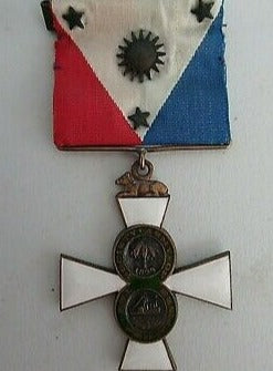 USA ARMY OF THE PHILLIPINES SOCIETY BADGE MEDAL. TYPE 1 ON ORIGINAL RI