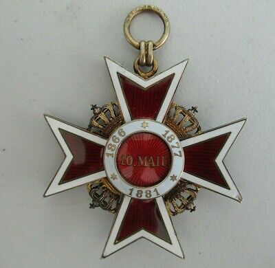 ROMANIA KINGDOM CROWN ORDER GRAND CROSS BADGE W/O SWORDS. TYPE 2. RARE