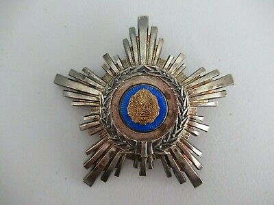 ROMANIA RPR ORDER OF THE STAR 4TH CLASS.MADE IN SILVER. TYPE 2. RARE V