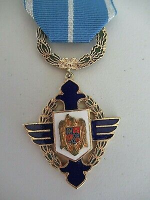 ROMANIA ORDER OF AIR FORCE BRAVERY 2000 OFFICER GRADE WITH WREATH. SIL