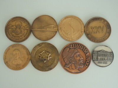 ROMANIA SOCIALIST 8 DIFFERENT TABLE MEDALS. RARE!