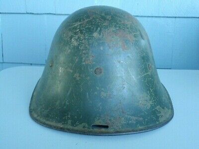 ROMANIA KINGDOM 1930'S ISSUE KING CAROL II COMBAT HELMET. MISSING EMBL