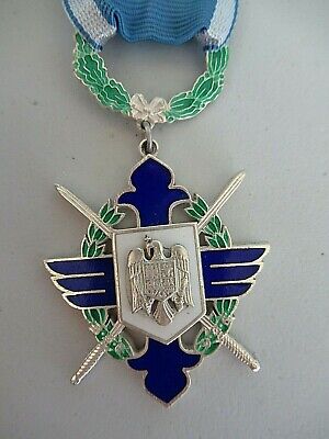 ROMANIA ORDER OF AIR FORCE BRAVERY 2000 KNIGHT GRADE WITH SWORDS. SILVER