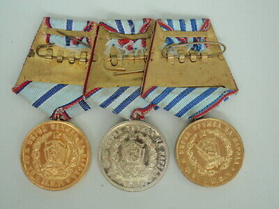 BULGARIA SOCIALIST 20, 15 & 10 YEAR SERVICE MEDAL IN THE MVR. TYPE 2.