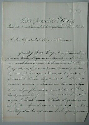 1906 年哥斯达黎加总统致罗马尼亚国王的信宣布