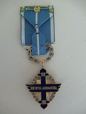 ROMANIA ORDER OF AIR FORCE BRAVERY 2000 OFFICER GRADE WITH WREATH. SIL