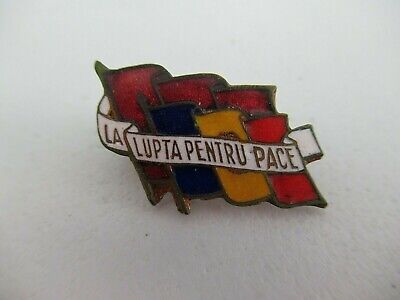 ROMANIA SOCIALIST RPR FIGHT FOR PEACE BADGE MEDAL. RARE VF+