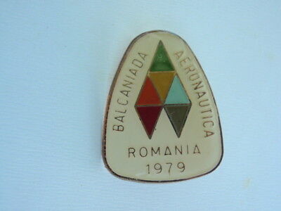 ROMANIA SOCIALIST BALKAN AERONAUTICA 1979 BADGE MEDAL. RARE!